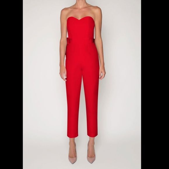 Alexia Maria Silk Faille Bow Back Jumpsuit